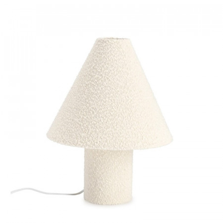 Lampe évasée en tissu bouclé beige H 41 cm - Rania 