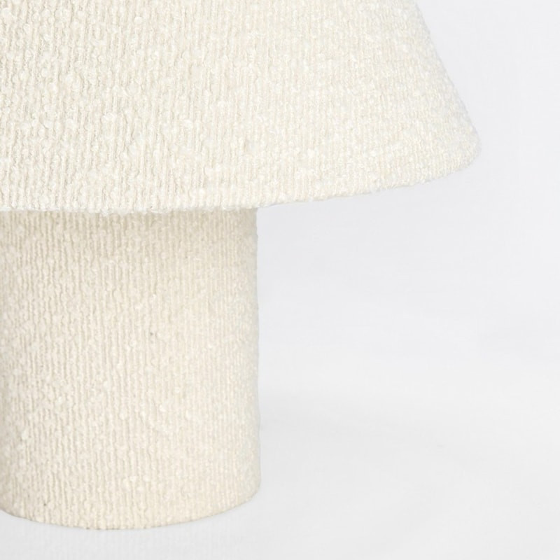 Lampe évasée en tissu bouclé beige H 41 cm - Rania 