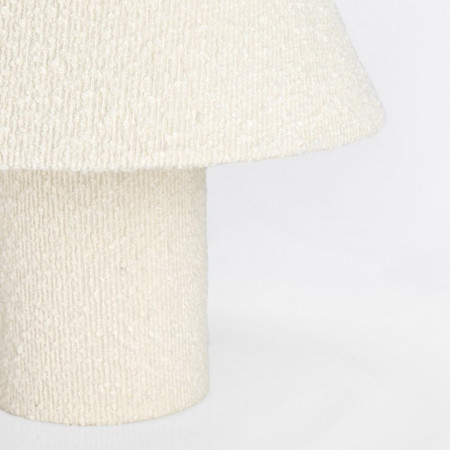 Lampe évasée en tissu bouclé blanc H 41 cm - Alaska