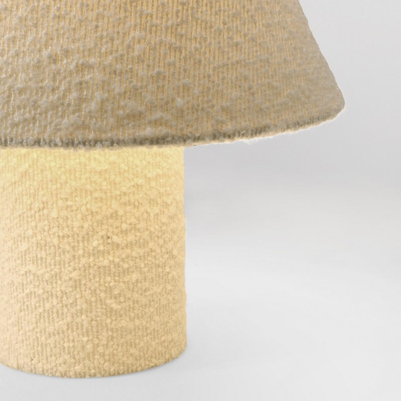 Lampe évasée en tissu bouclé blanc H 41 cm - Alaska