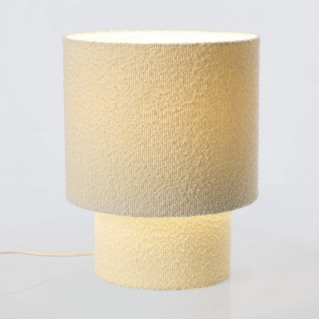 Lampe en tissu bouclé beige H 130 cm - Rania 