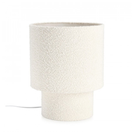 Lampe en tissu bouclé beige H 130 cm - Rania 
