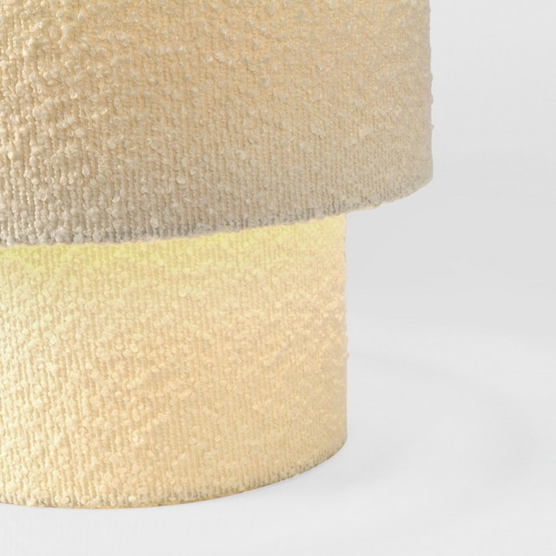 Lampe en tissu bouclé beige H 130 cm - Rania 