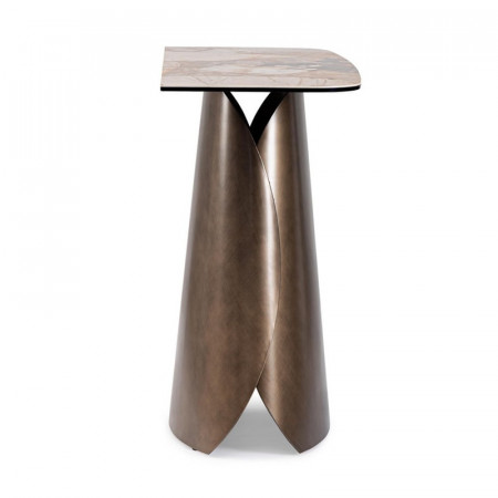 Console en acier et plateau céramique effet marbre - Patina 