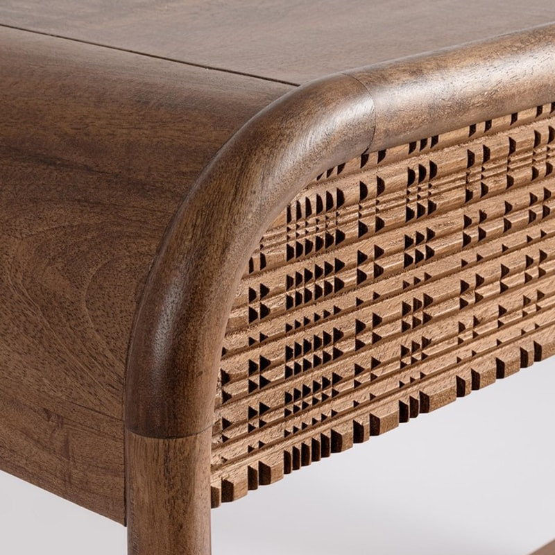 Console en bois de manguier finition marqueté - Sanoa 