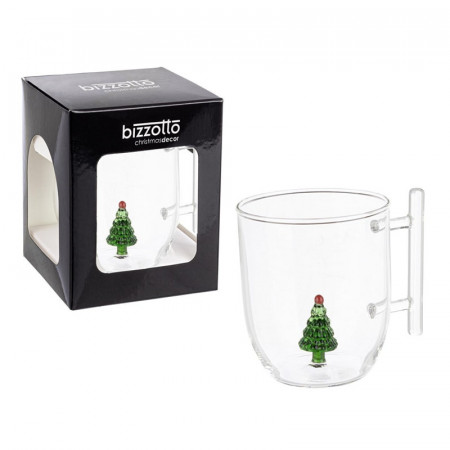 Tasse en verre avec décoration sapin de Nöel - Glamoura 