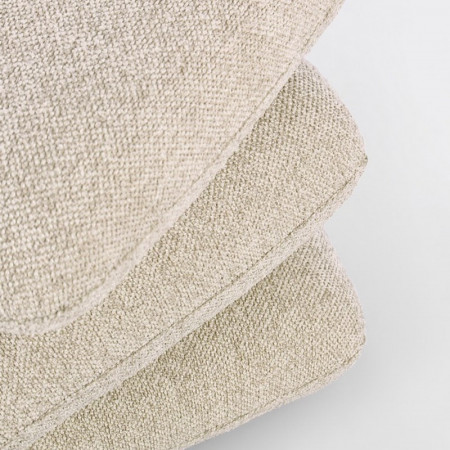Pouf carré en tissu bouclette beige - Amara 