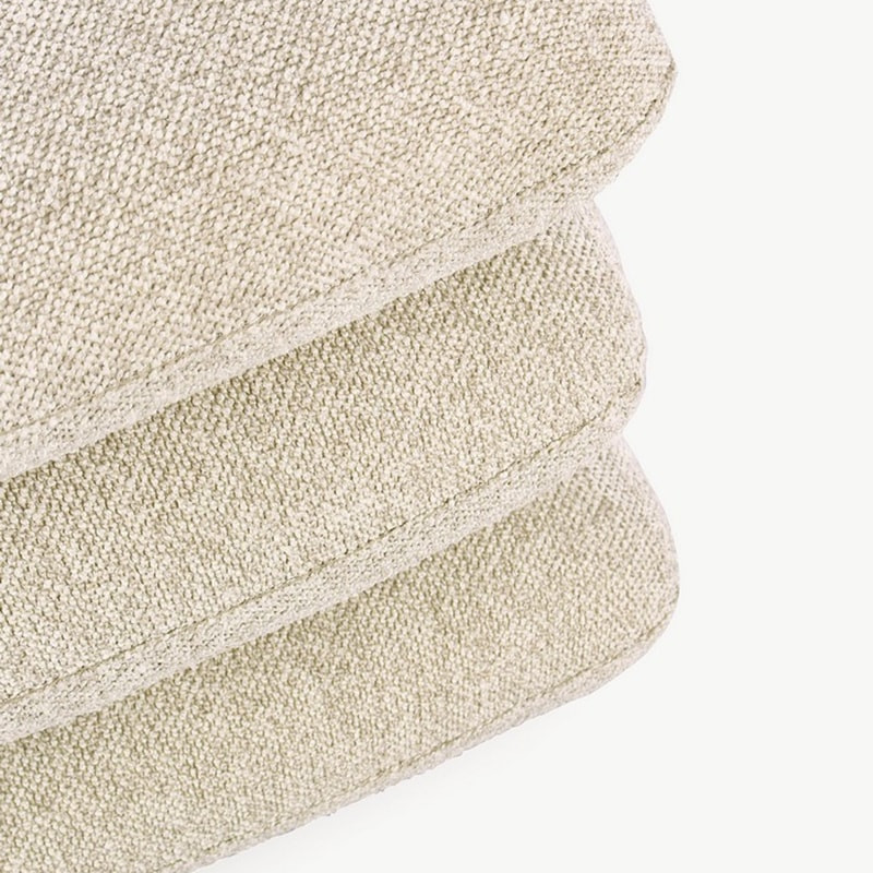 Pouf carré en tissu bouclette beige - Amara 