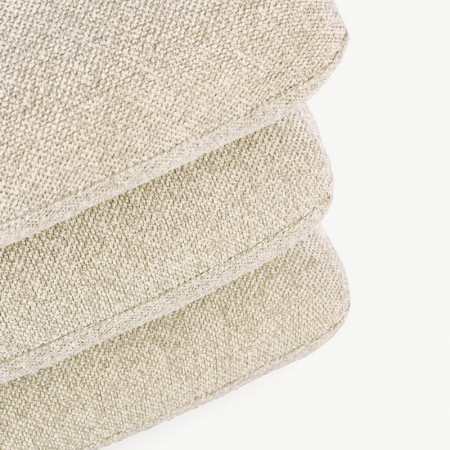 Pouf carré en tissu bouclette beige - Amara 