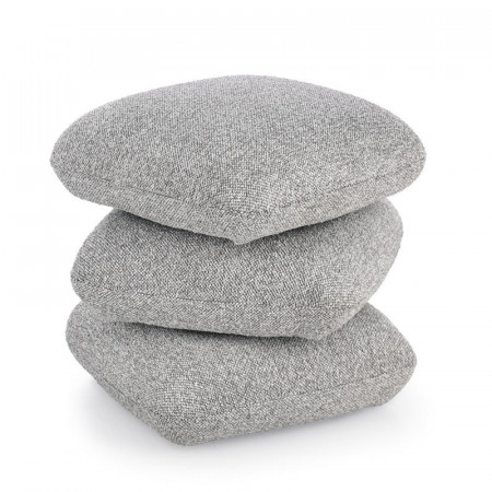 Pouf carré en tissu bouclette gris - Amara 