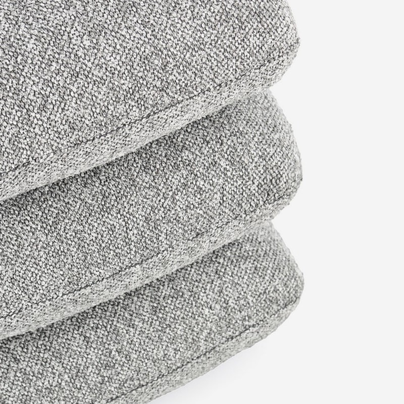 Pouf carré en tissu bouclette gris - Amara 