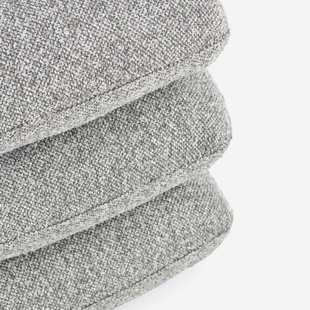 Pouf carré en tissu bouclette gris - Amara 