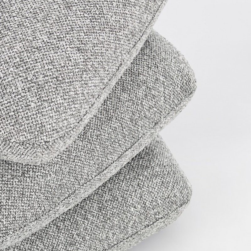 Pouf carré en tissu bouclette gris - Amara 