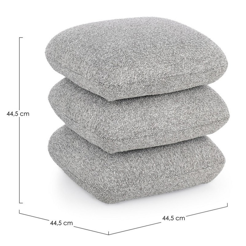 Pouf carré en tissu bouclette gris - Amara 