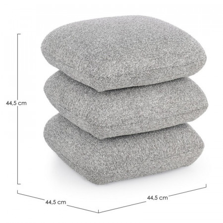 Pouf carré en tissu bouclette gris - Amara 