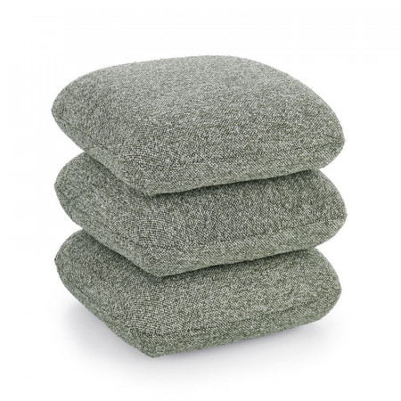 Pouf carré en tissu bouclette vert - Amara 