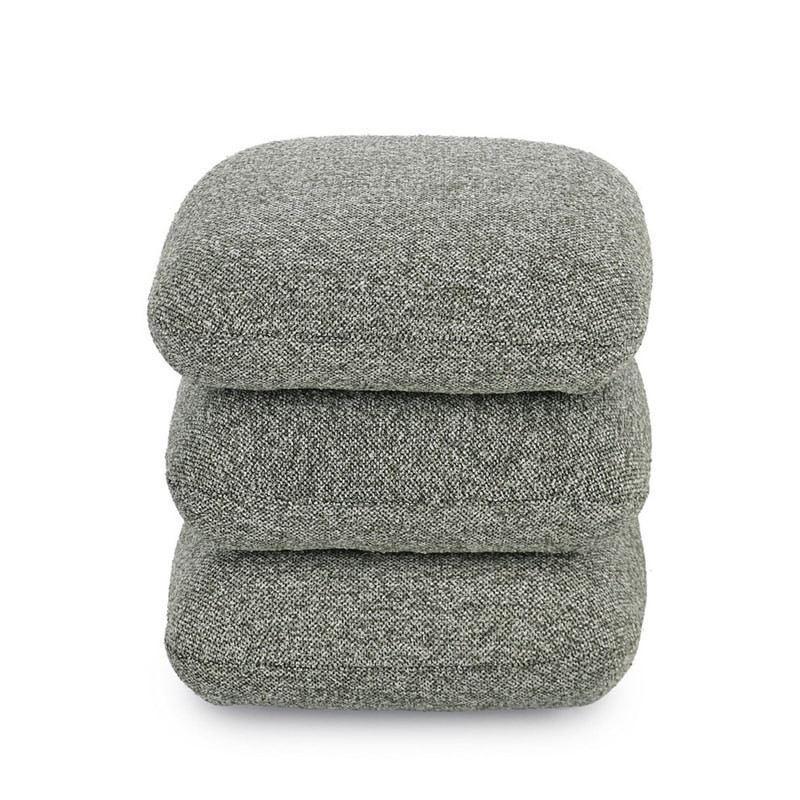 Pouf carré en tissu bouclette vert - Amara 