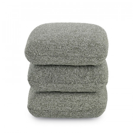 Pouf carré en tissu bouclette vert - Amara 