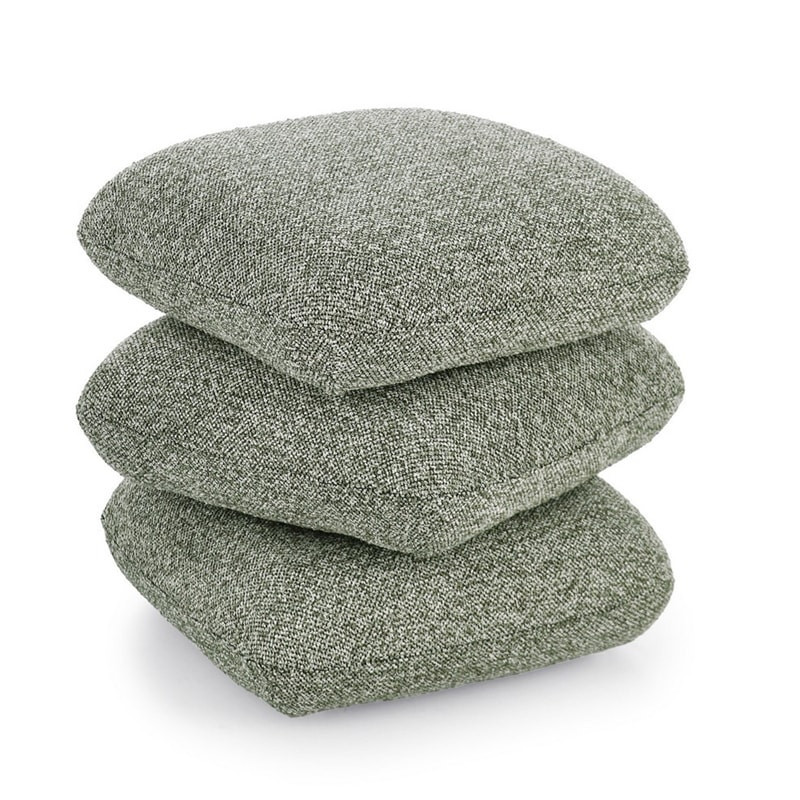 Pouf carré en tissu bouclette vert - Amara 