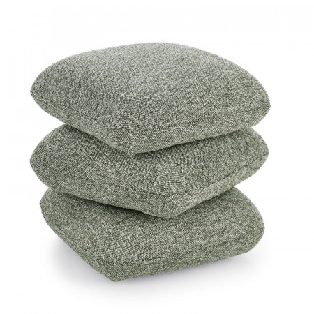 Pouf carré en tissu bouclette vert - Amara 