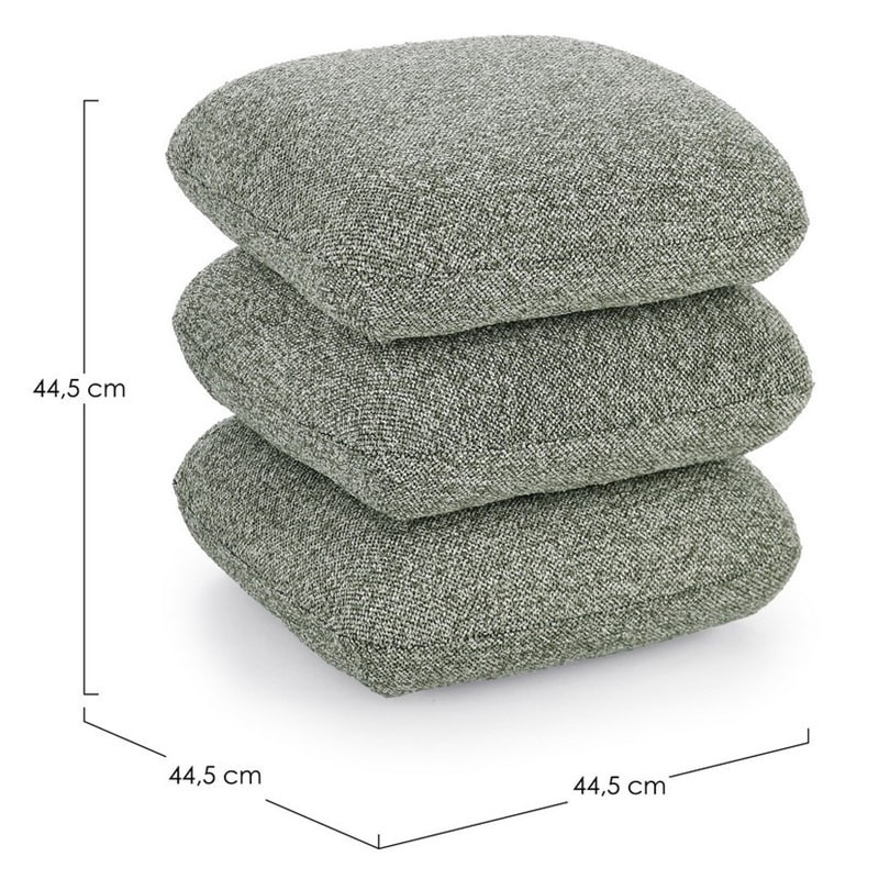 Pouf carré en tissu bouclette vert - Amara 