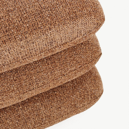 Pouf carré en tissu bouclette terre cuite - Amara 