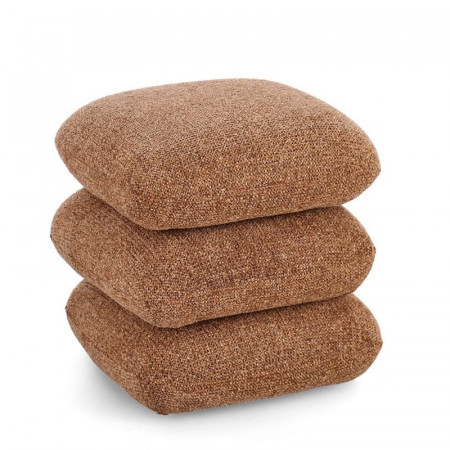 Pouf carré en tissu bouclette terre cuite - Amara 