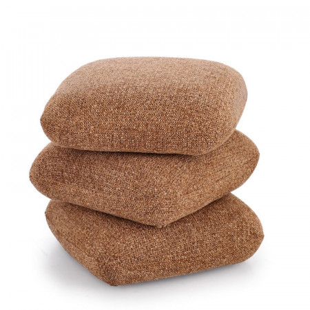 Pouf carré en tissu bouclette terre cuite - Amara 