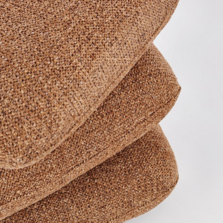 Pouf carré en tissu bouclette terre cuite - Amara 