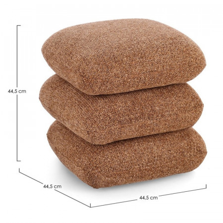 Pouf carré en tissu bouclette terre cuite - Amara 