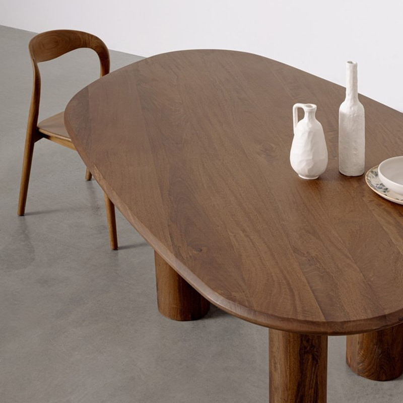 Table de repas ovale en bois de manguier - Sanoa 
