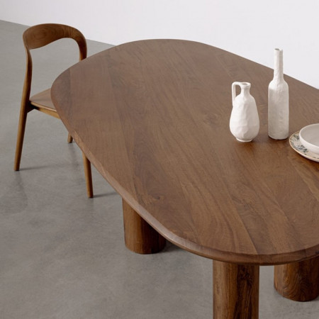 Table de repas ovale en bois de manguier - Sanoa 