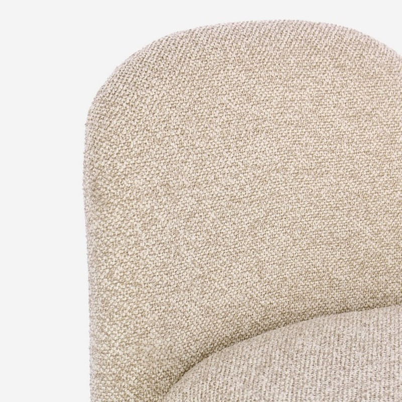 Tabouret de bar entièrement en tissu effet bouclette beige - Amara 