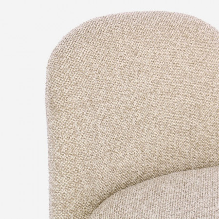 Tabouret de bar entièrement en tissu effet bouclette beige - Amara 