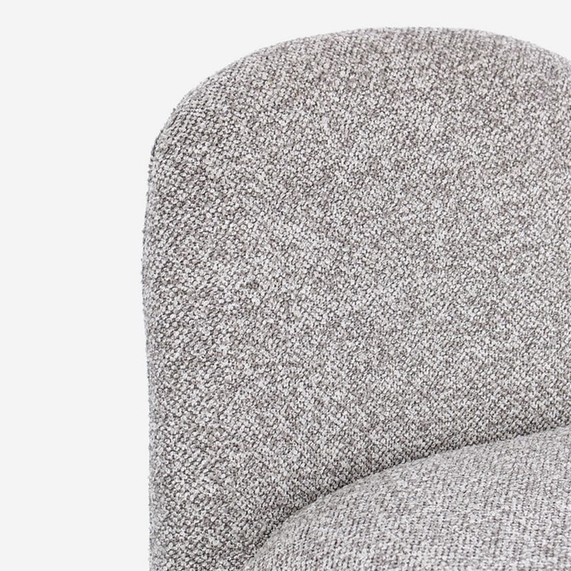 Tabouret de bar entièrement en tissu effet bouclette gris - Amara 