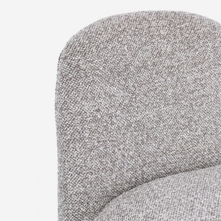 Tabouret de bar entièrement en tissu effet bouclette gris - Amara 