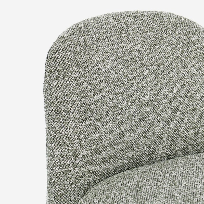 Tabouret de bar entièrement en tissu effet bouclette vert - Amara 