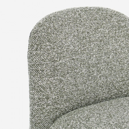 Tabouret de bar entièrement en tissu effet bouclette vert - Amara 