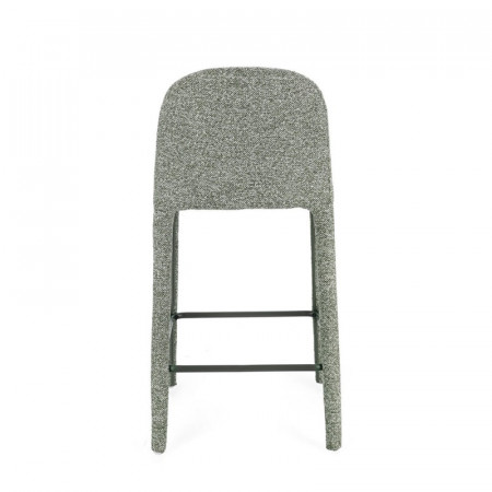Tabouret de bar entièrement en tissu effet bouclette vert - Amara 