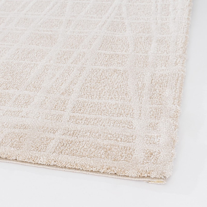 Tapis beige clair crème avec lignes - Palma 