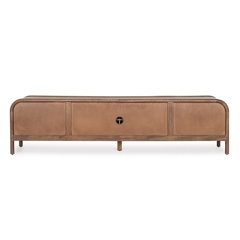 Meuble TV 4 portes en bois de manguier finition marqueté - Sanoa 