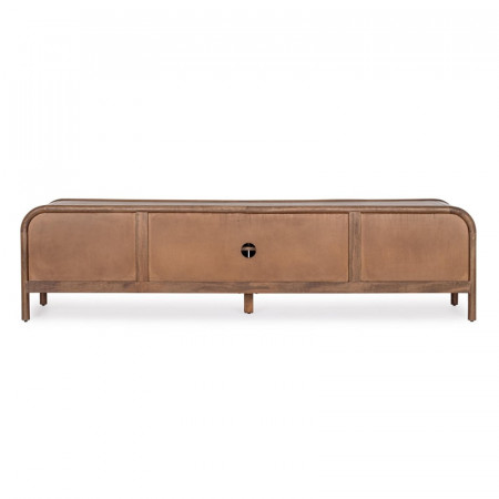 Meuble TV 4 portes en bois de manguier finition marqueté - Sanoa 