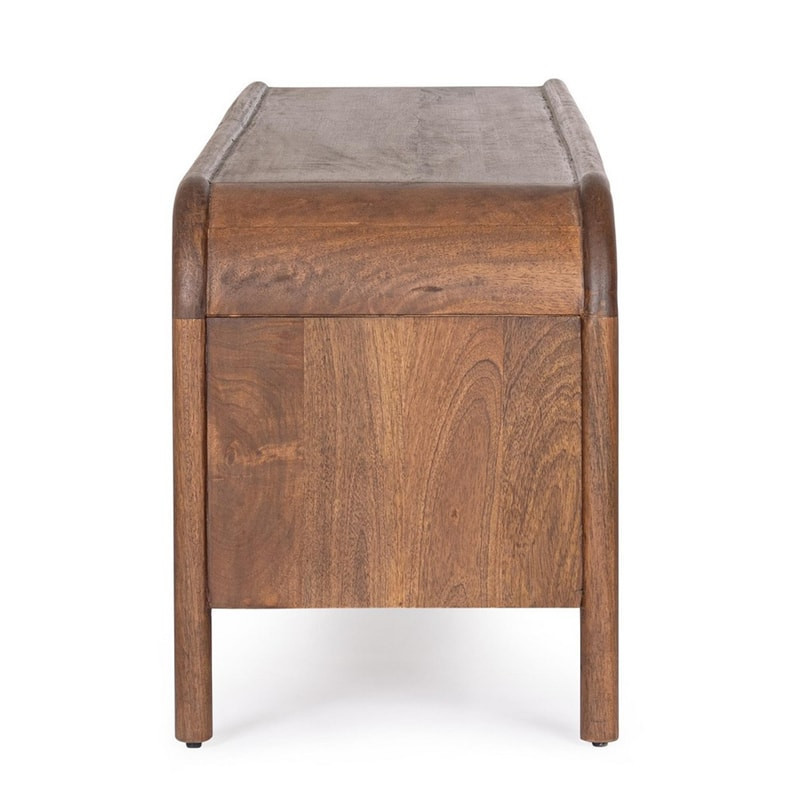 Meuble TV 3 portes en bois de manguier finition marqueté - Sanoa 