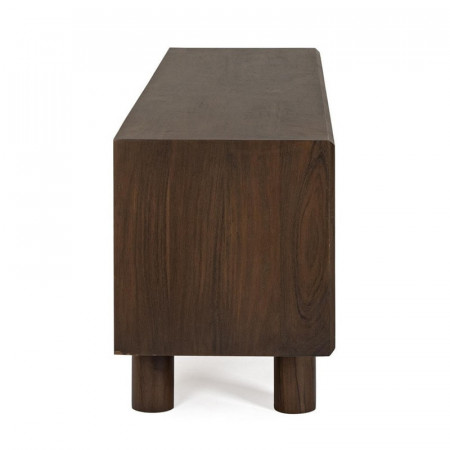 Meuble TV 4 portes en bois d'acacia et marbre - Hemson 