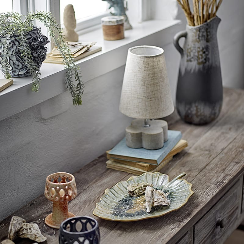 Lampe en tissu pied effet béton | Foglio 