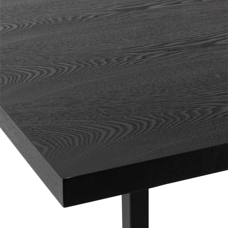 Table à manger noire design rectangulaire - Kipy