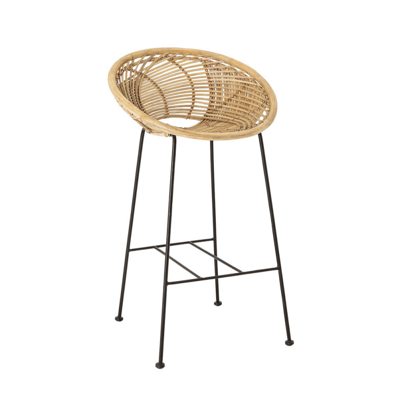 Tabouret de bar rond en rotin Bloomingville design - Lena