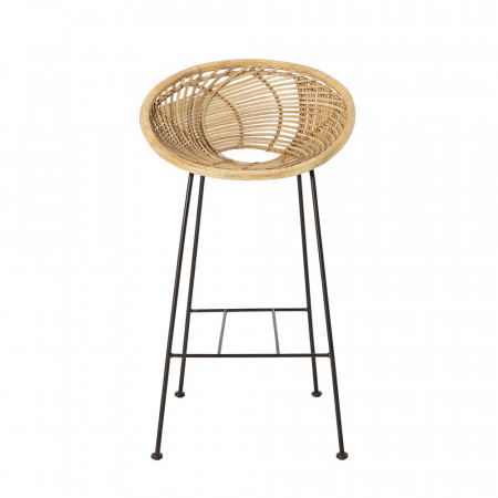 Tabouret de bar rond design en rotin Bloomingville - Lena