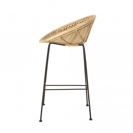 Tabouret de bar rond design en rotin Bloomingville - Lena