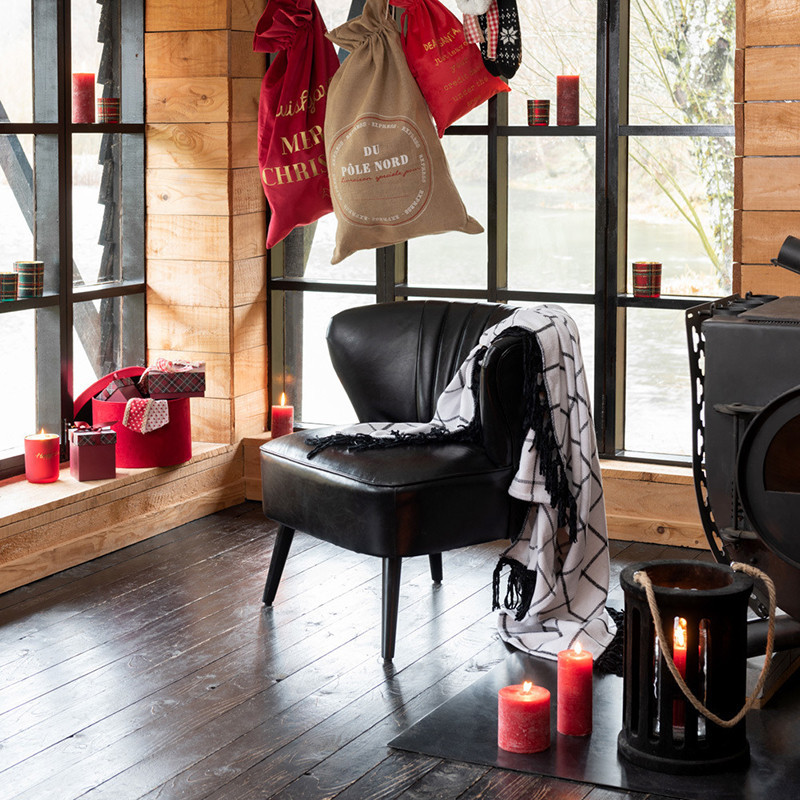 Fauteuil club cuir noir vintage - Clays